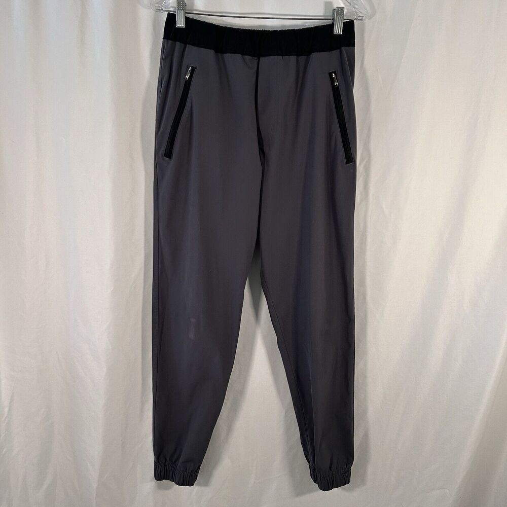 Lululemon Joggers Men's Medium Grey Pull On Drawstring Zip Pockets Elastic Waist